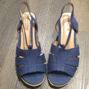 Abella Navy blue wedge sandal